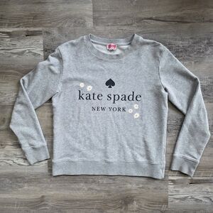 Kate Spade New York Gray Logo Crewneck Sweatshirt with Daisy Accents Size XS